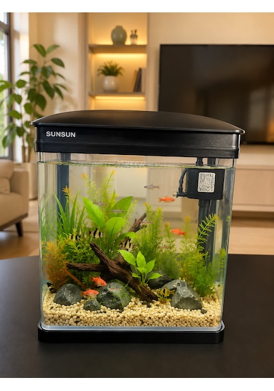 Jr-230 Cam Akvaryum 7 Litre Siyah