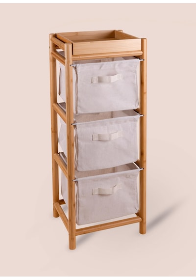 The Mia Bambu 3 Bez Çekmeceli Düzenleyici Dolap Raf 90x35x30 Cm Çok Renkli