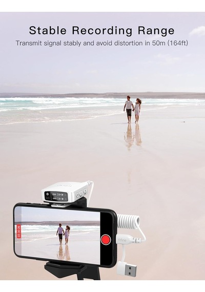Kablosuz Yaka Mikrofon Sistemi, Video Kaydı, Vlog, Röportaj, Podcast Mikrofon Seti, İphone, Kamera, Akıllı Telefon, 30h Pil Ömrü İle Uyumlu - M9 Beyaz