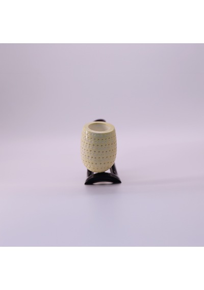 El Oyması Lületaşı Pipo 9mm Filtre Uyumlu Nokta Desenli Blok Meerschaum Klasik Model