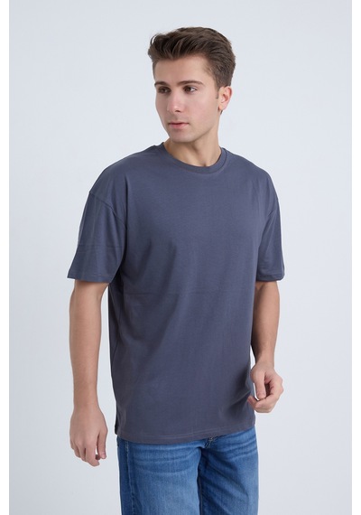 Velvoria Unisex Oversize Basic Antrasit T-shirt