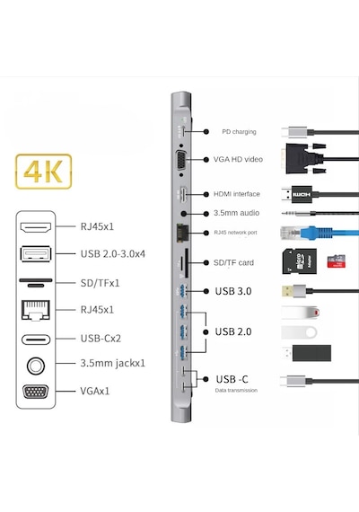 Ultratekno 14 İn 1 Stand Özellikli Type-c Hub Port İstasyonu