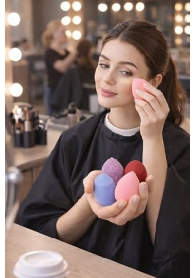 Tr Makyaj Süngeri Seti, Göz Farı Uygulama Çubuğu 10'lu, Latex,free Beauty Blender Süngerleri, Çift Taraflı Aplik