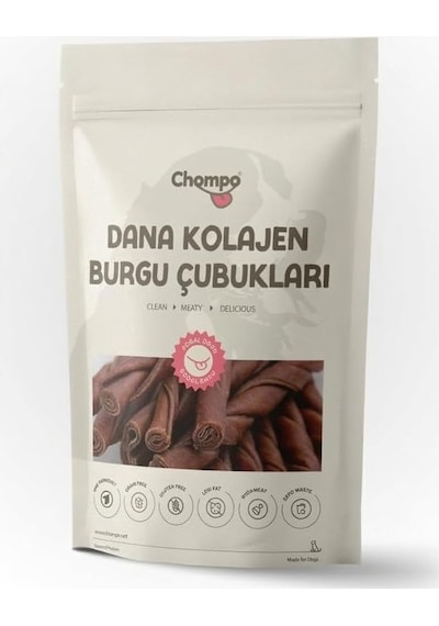 Chompo Dana Kolajen Çubukları 100% Doğal Katkısız Köpek Ödül Maması 100 Gr