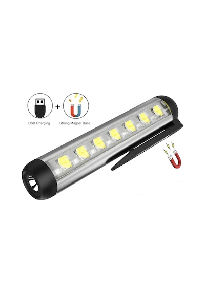 Mepa Gold Silver Gs-495 Type-c Girişli Mıknatıslı Şarjllı Mini Cep Feneri Najmaddin Standart