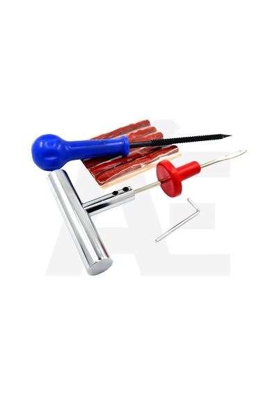 Dubleks Lastik Tamir Metal Set - 5 Adet Kısa Fitil - Fitil Atma Aleti Ve Yedek Ucu