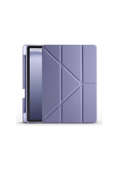 Lexroo Galaxy İle Uyumlu Tab A9 Kılıf Tri Folding Kalem Bölmeli Standlı Kılıf Mor