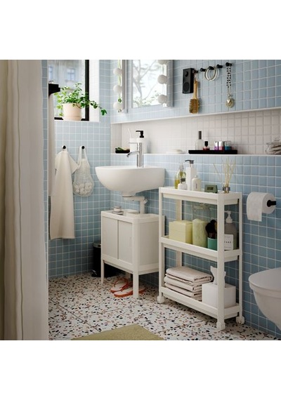 Ikea Vesken Servis Arabası, Beyaz, 54x18x71 Cm