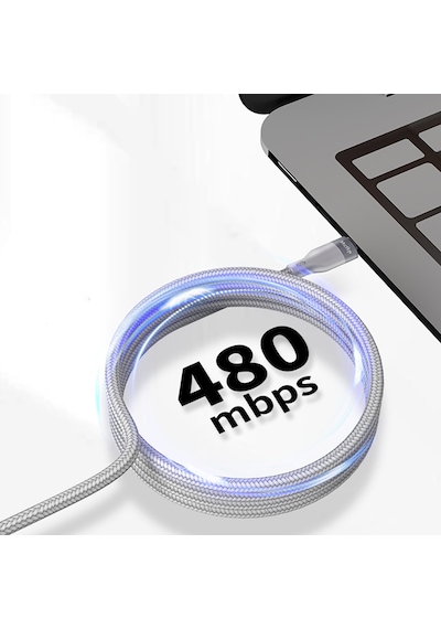 Micflip A25 Type-c To Type-c Pd Hızlı Şarj Özellikli Data Ve Şarj Kablosu 240w 2m Gri