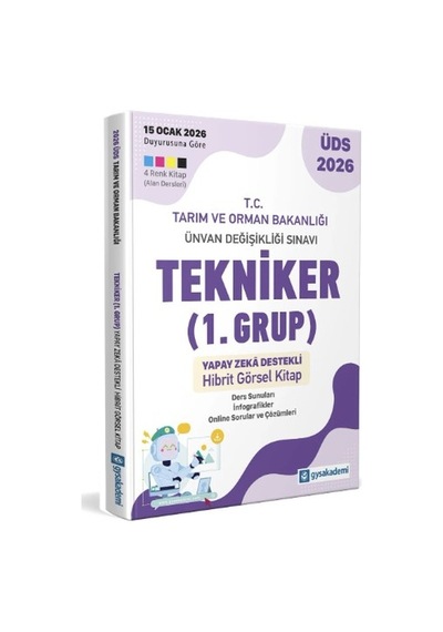 Gys Akademi Üds Tarım Ve Orman Bak. Tekniker 1. Grup Yapay Zeka Destekli Gys Akademi Yayınları