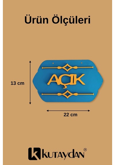 Turkuaz Ahşap Butik Açık/kapalı Tabelası - Akrilik Boyalı Özel Tasarım