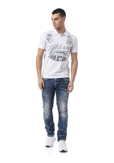 Ct794 Men S Urban Graphic Print T-shirt WHITE