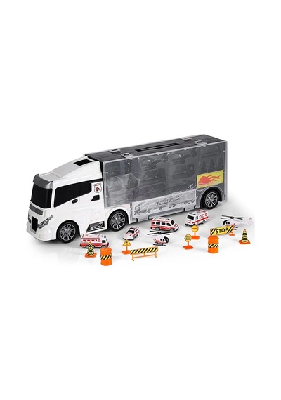 Rampalı Ambulans Tır Seti - Ambulans Taşıyıcı Tır - Kaydıraklı Kamyon - Araç Yol Seti - Tır Yol Seti