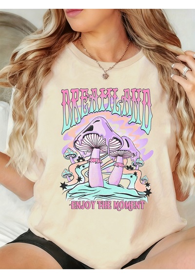 Noıssey Urban Pop Graphic Kadın Tişört Koleksiyonukod 5428 Bej