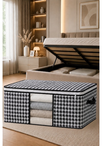 Baza Altı Uyumlu 4 Adet Lüks Pencereli Dolap Hurcu 64x45x22 Cm Siyah