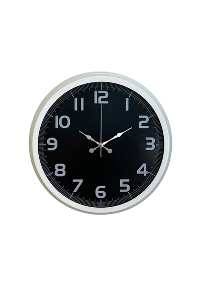 Almira Duvar Saati White Contrast 40 Cm Metal Duvar Saati Beyaz