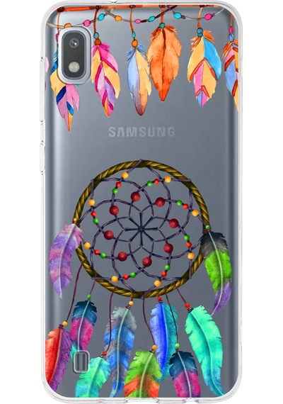 Samsung Galaxy A10 İle Uyumlu 1mm Slim Fit Nazar Boncuğu 6 Baskılı Şeffaf Kılıf