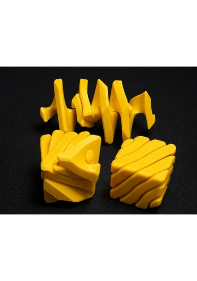 3d Baskı Fidget Puzzle Küp - Hareketli Dönüşebilen Stres Giderici Zeka Oyuncağı, Masaüstü Fidget Küp-sarı