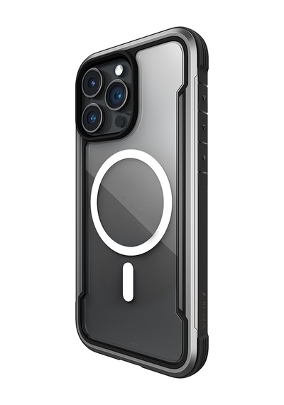 Apple Uyumlu iPhone 15 Pro Max Kılıf Magsafe Airbagli Raptic Shield Serisi Şeffaf Arka Yüzey Kapak Siyah Siyah