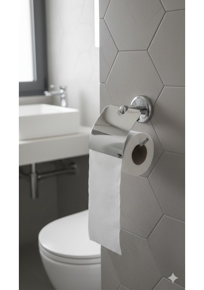 Kapaklı Tuvalet Kağıtlığı Duvar Tipi Wc Kağıtlık Şık Ve Hijyenik Tasarım Gri