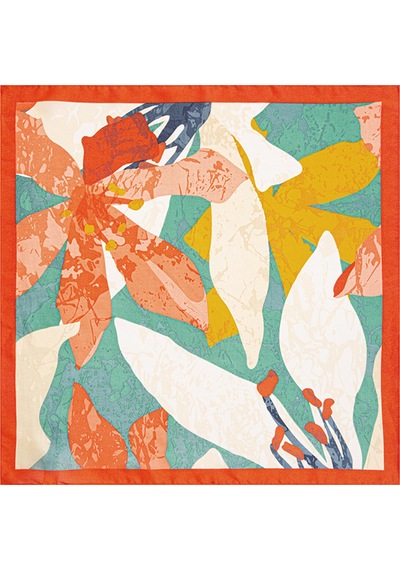 Mavi - Renkli Desenli Bandana 1910070-30874 Turuncu