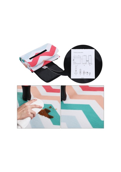 Picnic Blanket, 200 X 200 Cm, Outdoor Beach Blanket For Camping, Park, Yard, With Waterproof Backing, Foldable, Red Wave Çok Renkli Picnic Blanket, 200 X 200 Cm, Outdoor Beach Blanket For Camping, Park, Yard, With Waterproof Backing, Foldable, Red Wave Çok Renkli