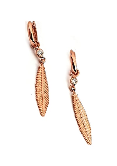 Tüy Figürlü Gümüş Rose Küpe N11.94423