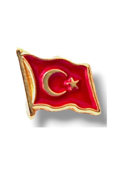 Türk Bayrağı Gold Yaka Rozeti Altın