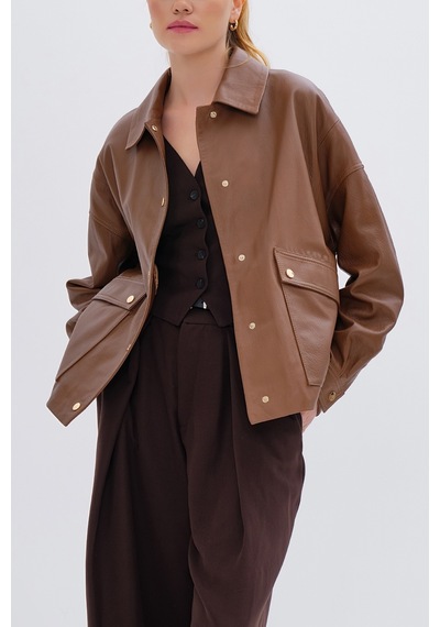 Valmenti Kadın Hakiki Deri Taba Mont 616 Z-3958 Bn Derımont Sk24/25 Taba Taba