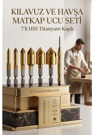 Mey İthalat 7'li Profesyonel Havşa Matkap Ucu Seti - Hss Titanyum Kaplı Ve Otomatik Nokta Zımba 722454