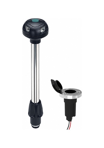Labarka LED Krom Bayrak Direği İskele Sancak 28 cm 12V