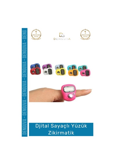 Zikirmatik Dijital Sayaçlı Şeffaf Silikon Kordonlu Pratik Renkli Ayarlanabilir Yüzük Zikirmatik