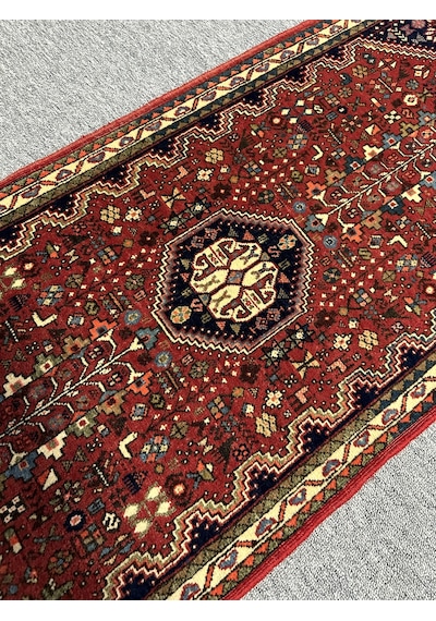 El Dokuma İran Halısı 60x150 Kırmızı %100 Yün Küçük Yolluk Kırmızı