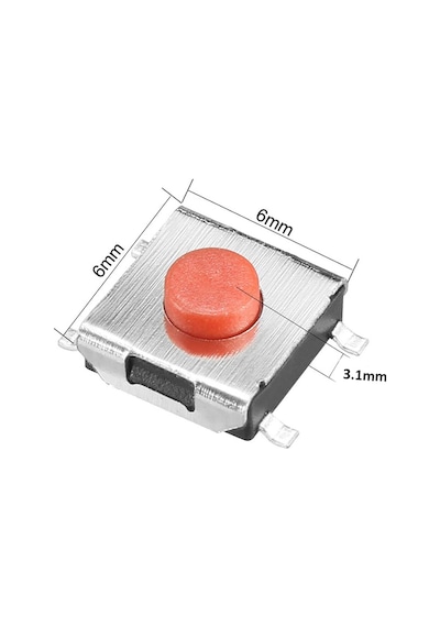 Koodmax-6X6 3.1Mm Mini Mikro Pcb Smd Smt Push Button Anlık Buton 10/25/50 25 Adet Koodmax-6X6 3.1Mm Mini Mikro Pcb Smd Smt Push Button Anlık Buton 10/25/50 25 Adet