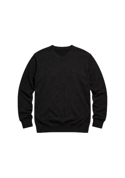 Battalmoda Erkek Büyük Beden Siyah V Yaka Triko Kazak 3xl-4xl-5xl-6xl