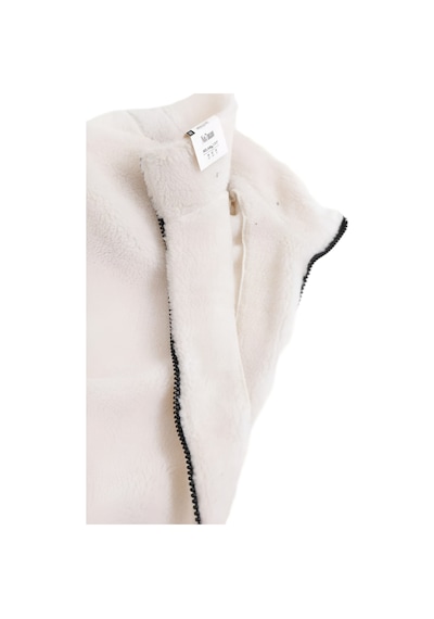Kadın Oversize Peluş, Polar, Fermuarlı, Teddy Dik Yaka, Sıcak Tutucu Yumuşak Kışlık Ceket Beyaz