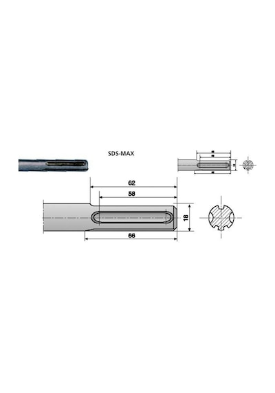 Reis Sds-max Sivri Uçlu Keski 400 Mm.