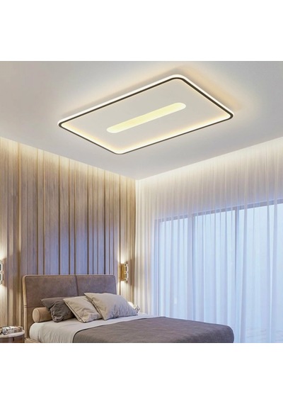 Beyaz 60x90 cm Dikdörtgen Avize 3000K Sarı Işık Led Tavan Lambası