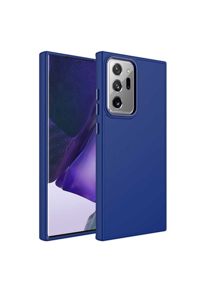 Galaxy Note 20 Ultra Uyumlu Metal Çerçeve Ve Buton Tasarımlı Silikon Zore Luna Kılıf-laciver Lacivert