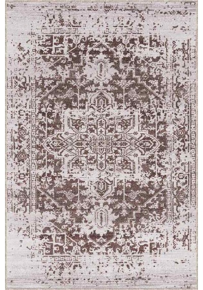 Kahverengi Vintage Kaymaz Tabanlı Dekoratif Halı Rv300n11