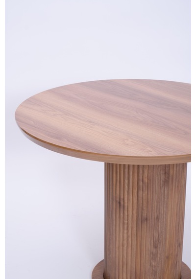 Bohem Yuvarlak Lak Panel Mutfak Masası 100cm Ceviz