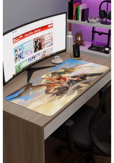 Dehya Genshin Impact Anime Gacha V1 - 90x40 Xxl Gaming Mouse Pad Fare Altlığı