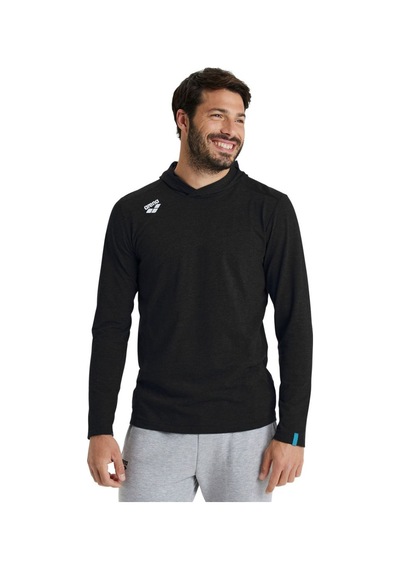 Arena Team Hooded Panel Erkek Siyah Günlük Stil T-shirt 004903555