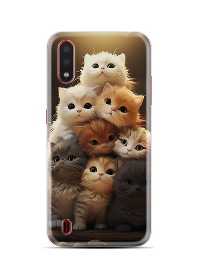 Samsung Galaxy Uyumlu A01 Kılıf Boutique Baskılı Resimli Kedicikler Pcode -027