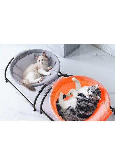 Kedi Hamak Yatağı, Küçük Büyük Kediler İçin Serbest Duran Yükseltme Turuncu