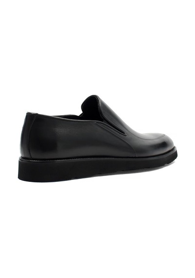 Erkek Siyah Kalın Tabanlı Deri Loafer