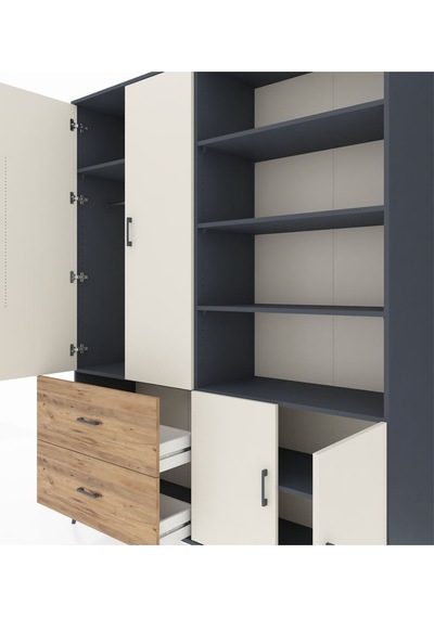 Hyperion Gardrop 7 Raflı 2 Çekmeceli Tek Askılı 176x44x221 Antrasit-aytaşı/çam Aytaşı/çam Hyperion Gardrop 7 Raflı 2 Çekmeceli Tek Askılı 176x44x221 Antrasit-aytaşı/çam Aytaşı/çam
