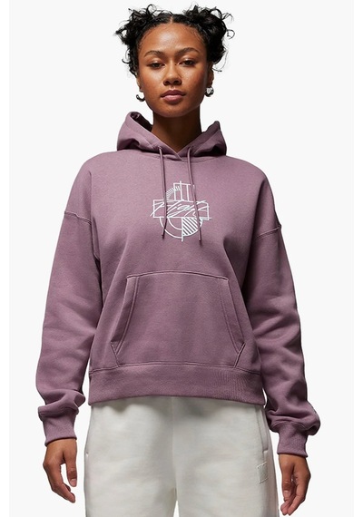 Nike Jordan Essentials Brooklyn Loose Fit Graphic Hoodie Bol Kesim Kapüşonlu Kadın Sweatshirt Mor