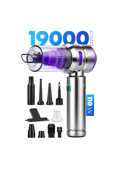 Kablosuz Şarjlı Araç İçi Süpürge 110 W Güçlü Vakum & Üfleme Şişirme Cihazı El Süpürgesi Hl121