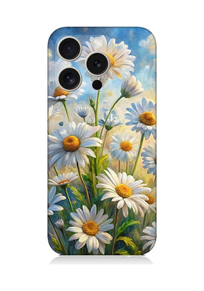 Apple iPhone 16 Pro Uyumlu Papatya Bahçesi Desenli Silikon Kılıf Çok Renkli